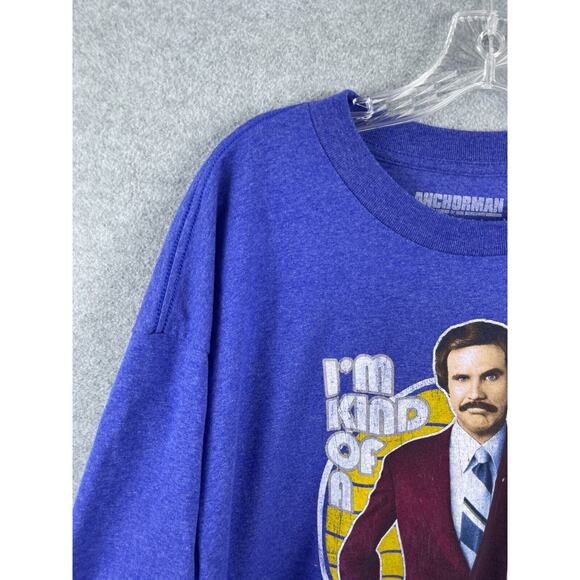 Anchorman Ron Burgundy Kind of a Big Deal Shirt Mens 2XLT Blue Short Sleeve Tee - Picture 2 of 8